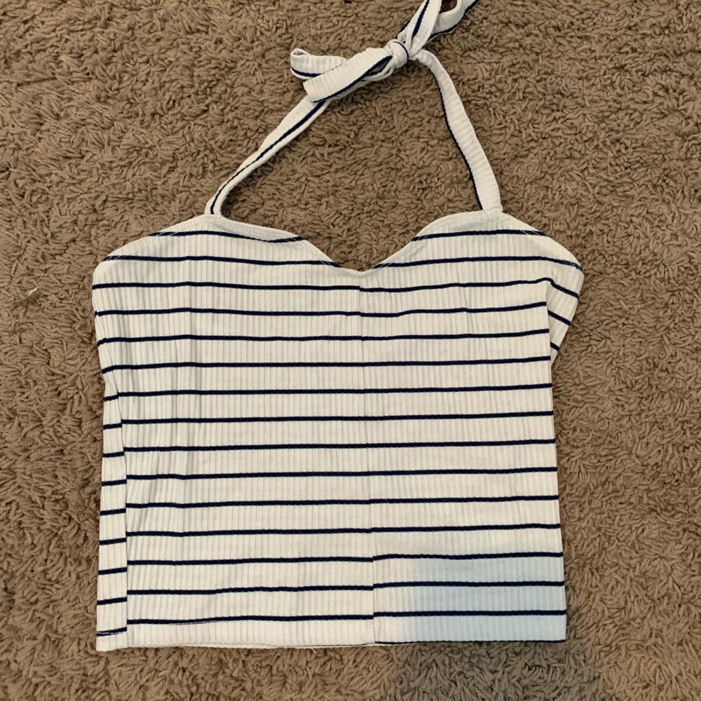 Garage striped crop top
